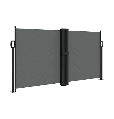 vidaXL Retractable Side Awning Anthracite Polyester with Pu coating