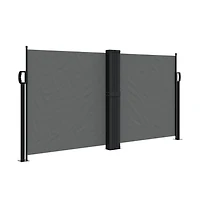 vidaXL Retractable Side Awning Anthracite Polyester with Pu coating