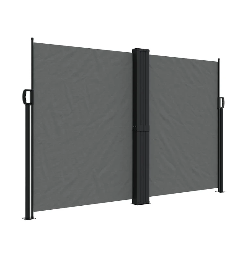 vidaXL Retractable Side Awning Anthracite 100% polyester with Pu coating