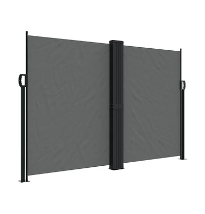 vidaXL Retractable Side Awning Anthracite 100% polyester with Pu coating