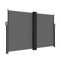 vidaXL Retractable Side Awning Anthracite 100% polyester with Pu coating