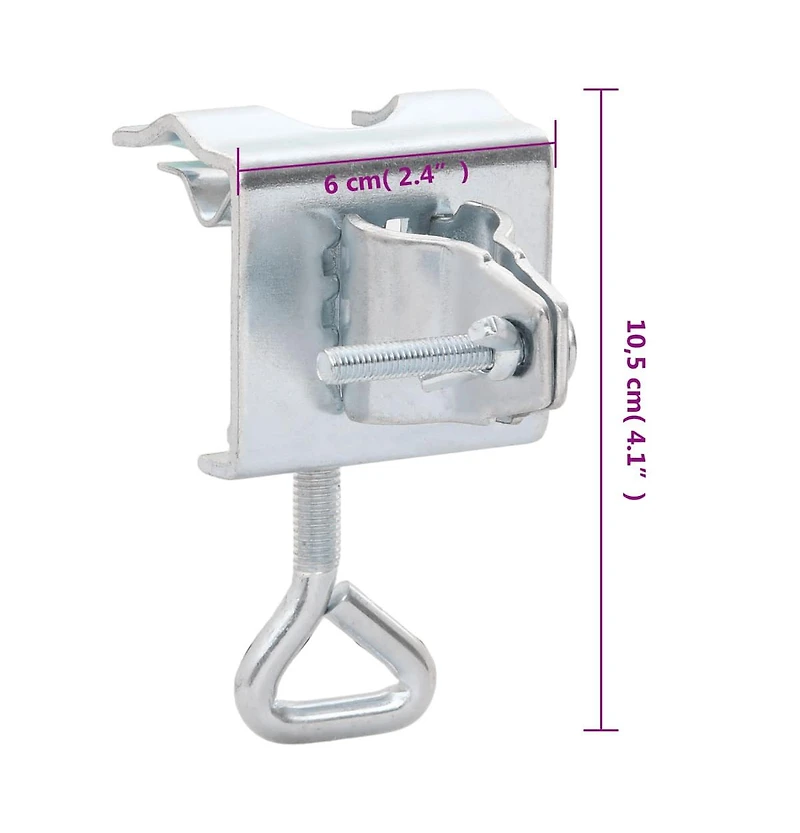 vidaXL Umbrella Clamps for Balcony 2 pcs 1.3" Galvanized Steel