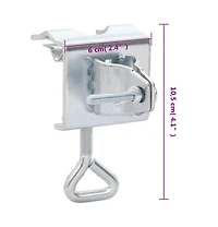 vidaXL Umbrella Clamps for Balcony 2 pcs 1.3" Galvanized Steel