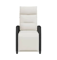 vidaXL Reclining Garden Chair Black Pe rattan, powder-coated steel Medium