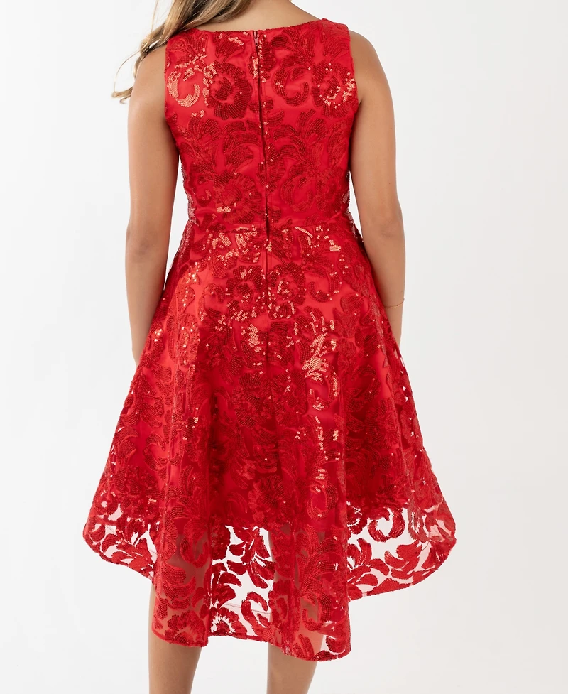 Rare Editions Girls 7-16 Embroidered A-Line Hi-Low Dress