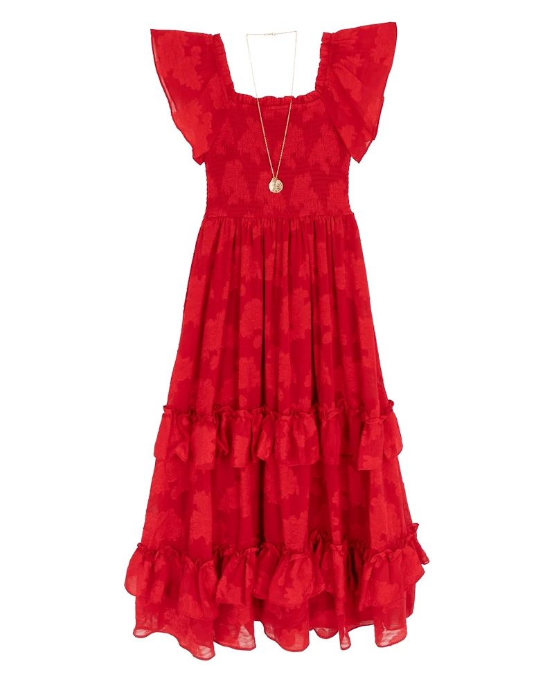 Rare Editions Girls 7-16 Ruffle Detail Tiered Maxi Dress
