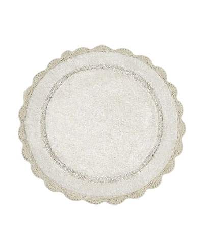 Laura Ashley Crochet Cotton Bath Rug, 26" Round