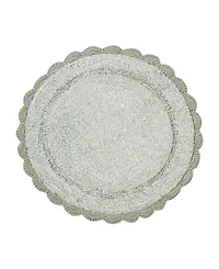Laura Ashley Crochet Cotton Bath Rug, 26" Round