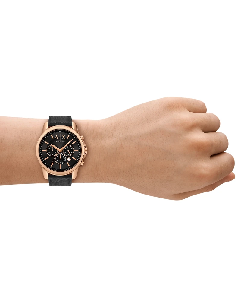 Armani Exchange Men's Chronograph Black Rubber Watch, 44mm