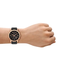 Armani Exchange Men's Chronograph Black Rubber Watch, 44mm