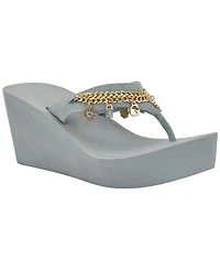 Guess Women's Sutton Charms Eva Thong Wedge Sandals