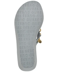 Guess Women's Sutton Charms Eva Thong Wedge Sandals