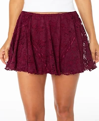 Celebrity Pink Juniors' Lace Pull-On Mini Skirt