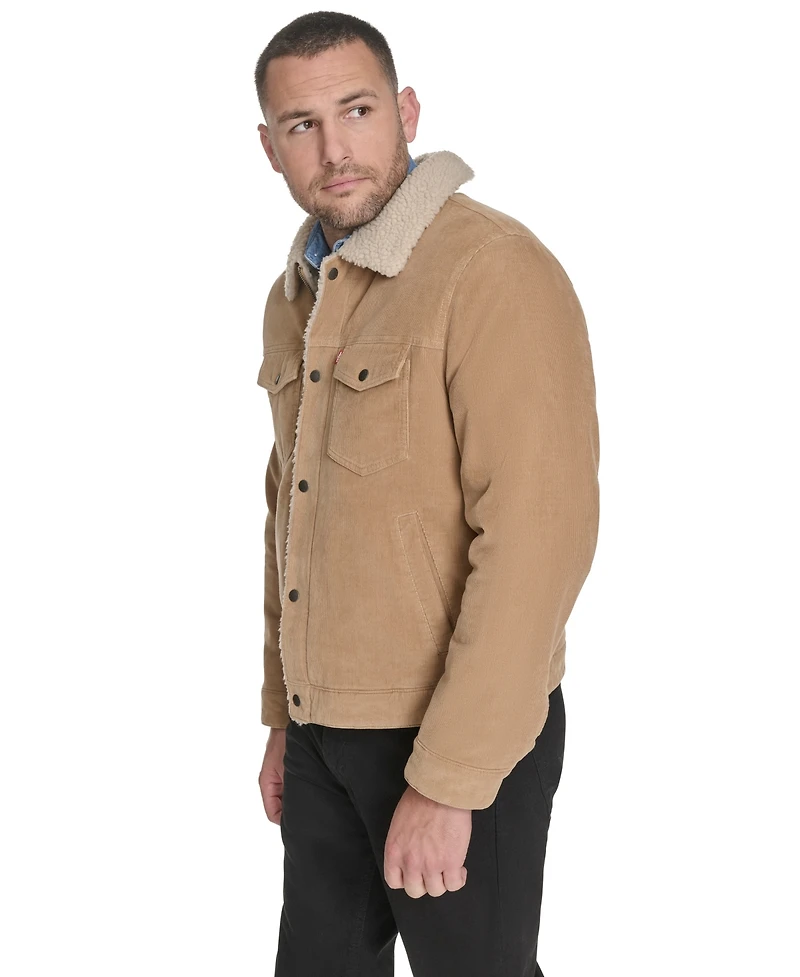 Levi's Men's Corduroy Trucker with Sherpa Collar Jacket