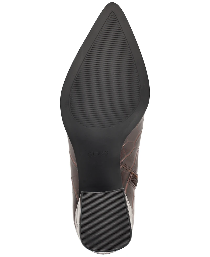 Guess Womens Lusera Flared Block Heel Dress Booties