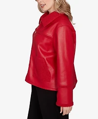 Ruby Rd. Plus Shearling Zipper Front Jacket