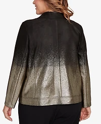 Ruby Rd. Plus Metallic Zipper Closure Jacket