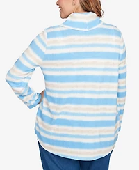 Ruby Rd. Plus Ribbed Stripe Patch Pocket Knit Top