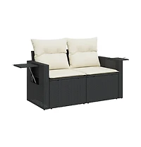 Garden Sofa Black, Cream White