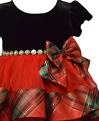 Bonnie Baby Girls Tiered Plaid Dress
