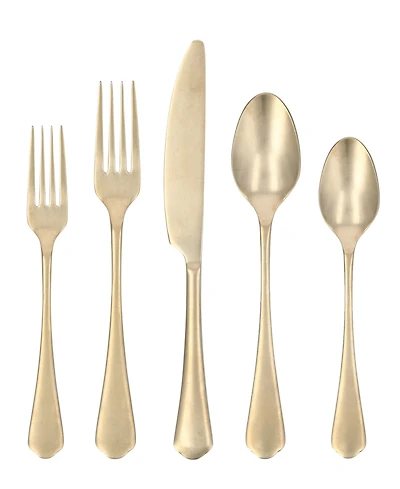 Fortessa Ellsie Antiqued Champagne 20-Piece Flatware Set, Service for 4