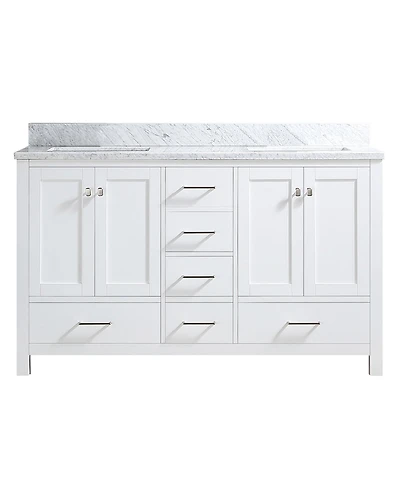 Casainc 60-Inch Solid Wood Bathroom Vanity with Matching Top and Ceramic Basin