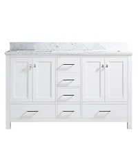 Casainc 60-Inch Solid Wood Bathroom Vanity with Matching Top and Ceramic Basin