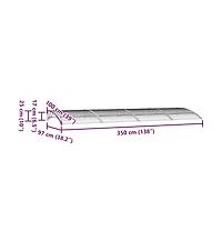 Door Canopy Black Polycarbonate, Abs, Aluminum Large Door Canopy