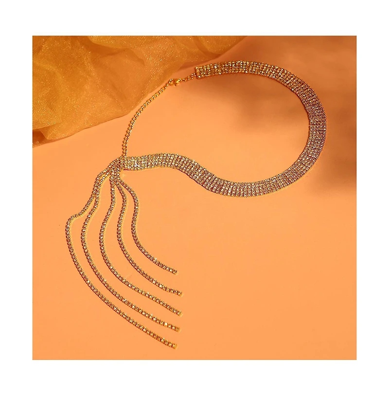 Sohi Women's Silver Bling Cluster Necklace