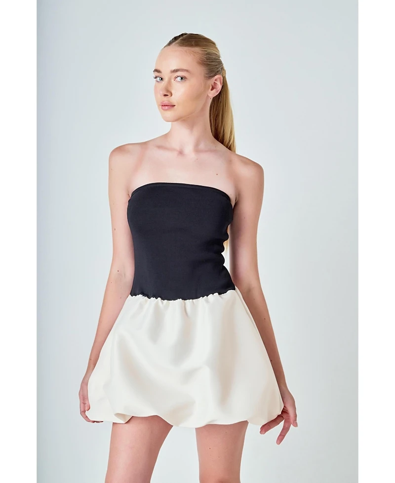 Endless Rose Women's Strapless Voluminous MIni Dress