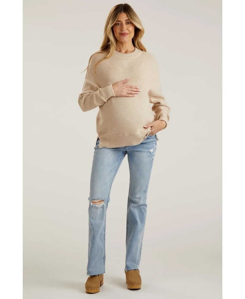 Pinkblush Maternity Light Blue Distressed Bootcut Jeans