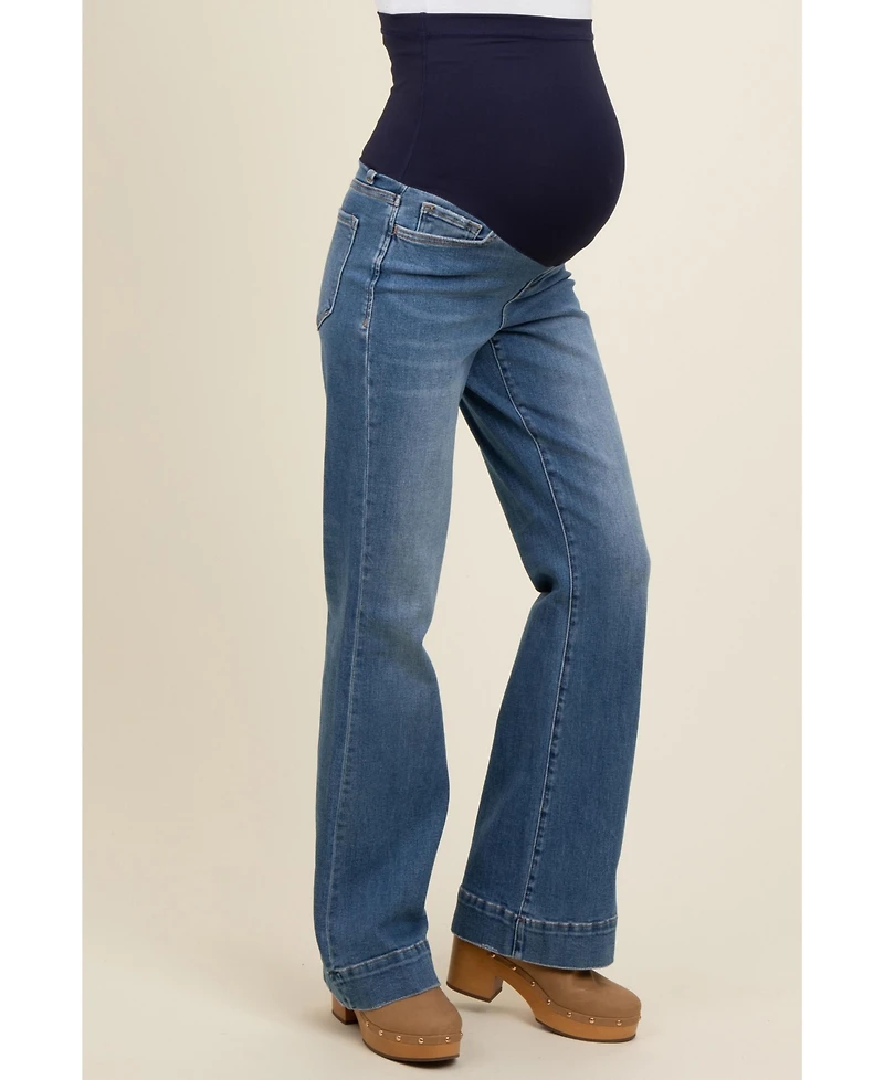 Pinkblush Maternity Blue Wide Hem Flare Jeans