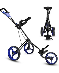 SereneLife Foldable 3-Wheel Golf Push Cart with Deluxe Scorecard Holder