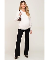 Pinkblush Maternity Black Flare Leg Raw Hem Jeans