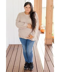 Pinkblush Maternity Taupe Basic Drop Shoulder Sweater