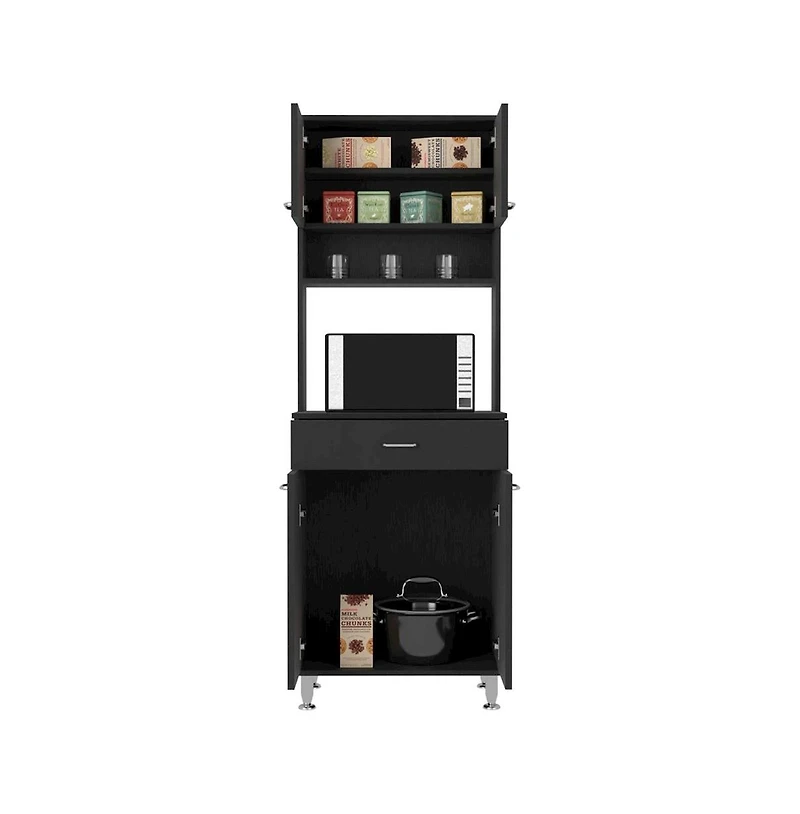 Tuhome Della 60 Pantry Black Mdf