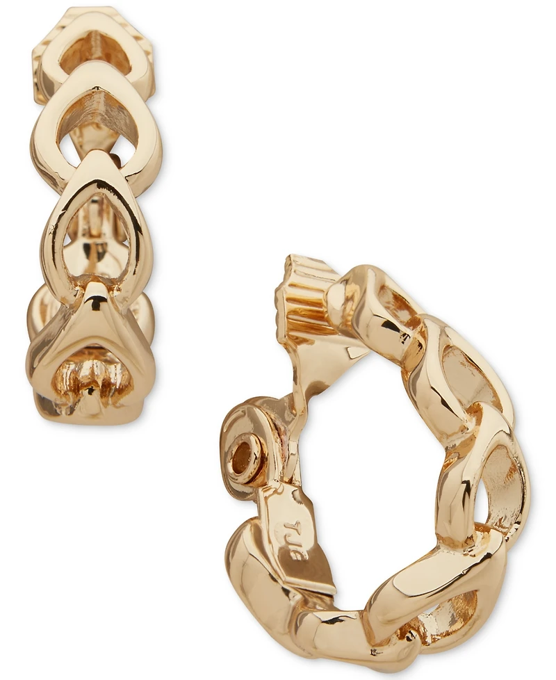 Anne Klein Gold-Tone Linked Teardrop Hoop Earrings