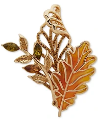 Anne Klein Glass Stone Fall Leaves Pin