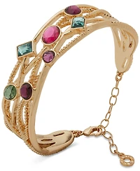 Anne Klein Multi-Stone Gold-Tone Stationed Cuff Bracelet