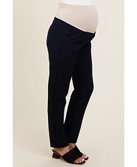 Pinkblush Maternity Navy Blue Pleated Relax Fit Pants