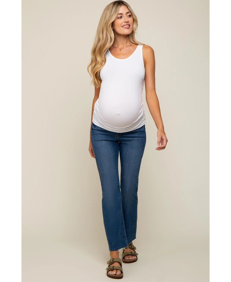 Pinkblush White Basic Seamless Maternity Tank