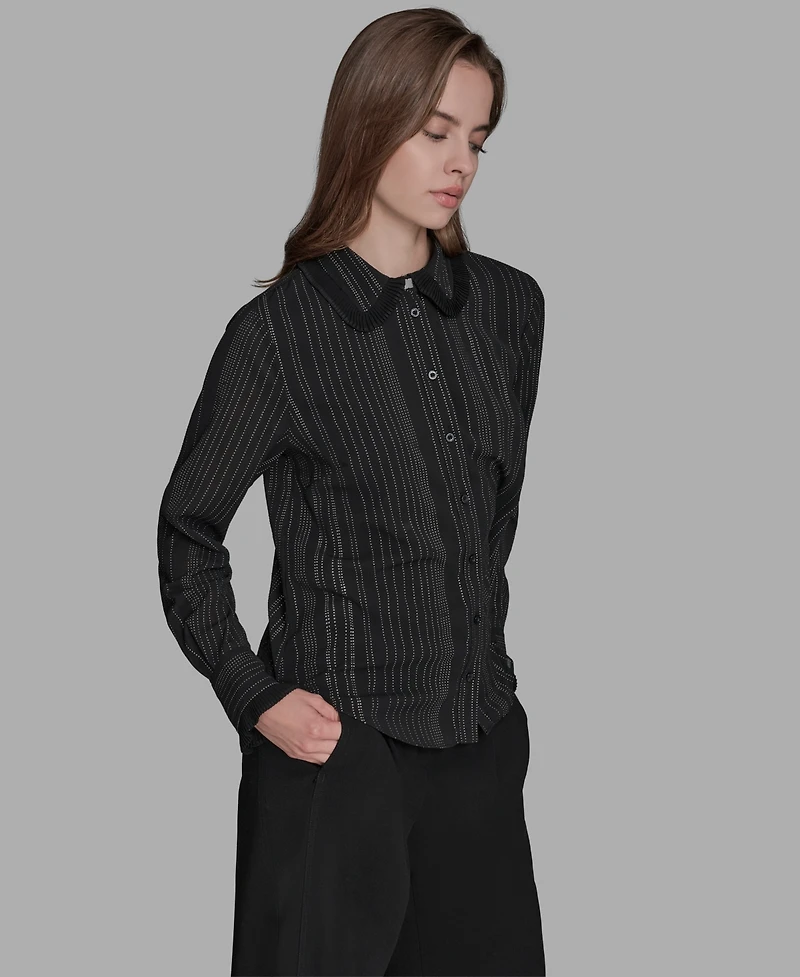 Bcbg Women's Long Sleeve Embellished Blouse