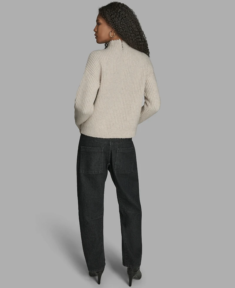 Bcbg Women's Long Sleeve Mock Neck Sweater