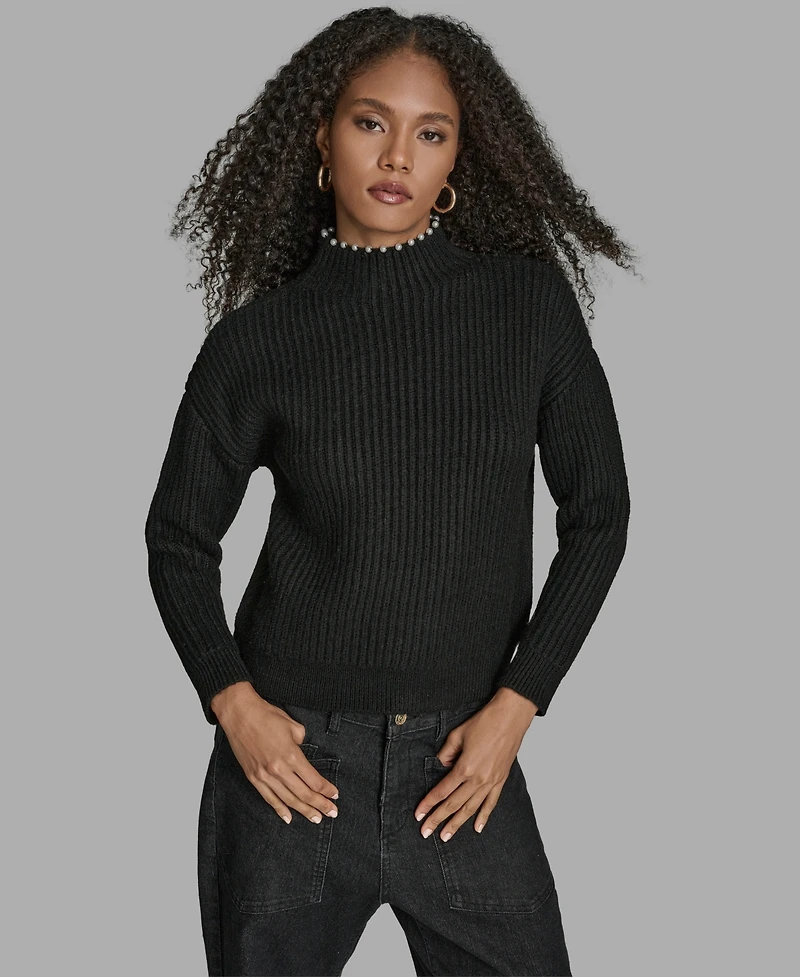 Bcbg Women's Long Sleeve Mock Neck Sweater