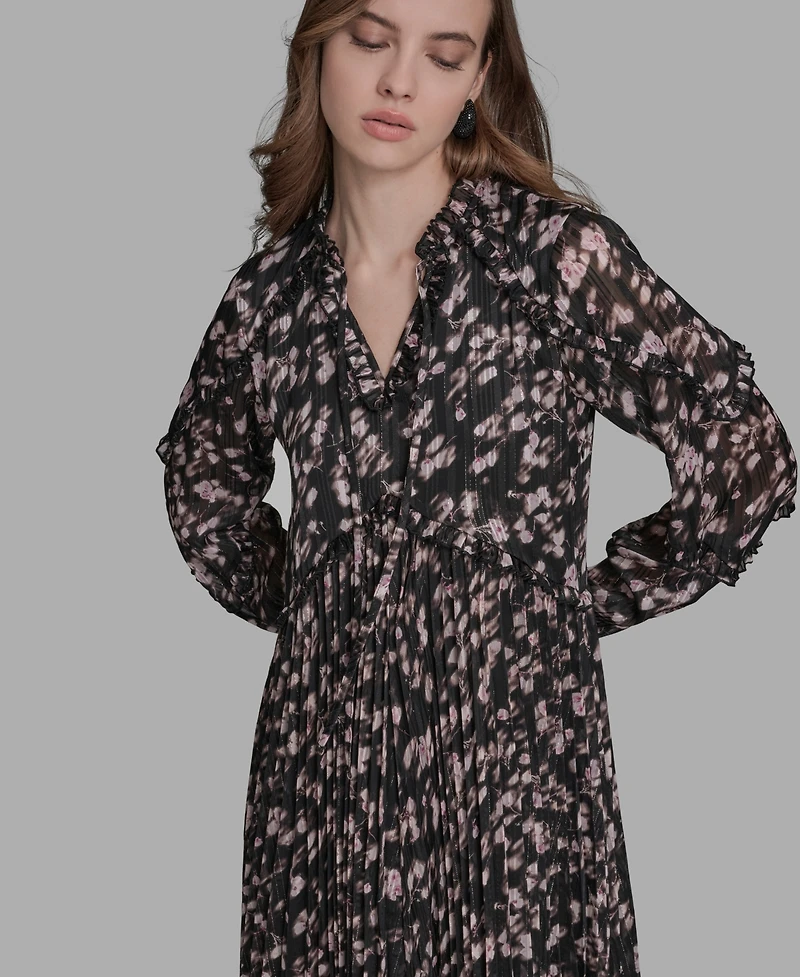 Bcbg Women's Long Sleeve Crinkle Empire Waist Dress