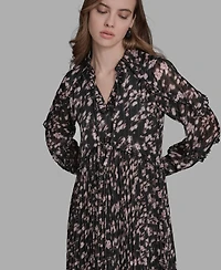 Bcbg Women's Long Sleeve Crinkle Empire Waist Dress
