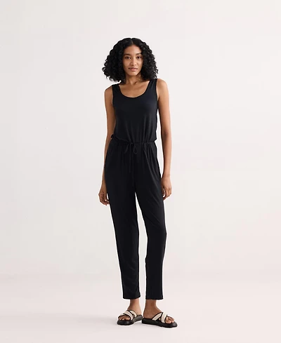Reistor Women's Relaxed Drawstring Jumpsuit Black