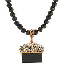 2028 Black Bead Onyx Stone Necklace