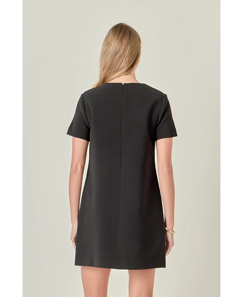 English Factory Women's Gold Button Detailed Mini Dress