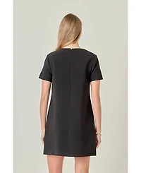 English Factory Women's Gold Button Detailed Mini Dress